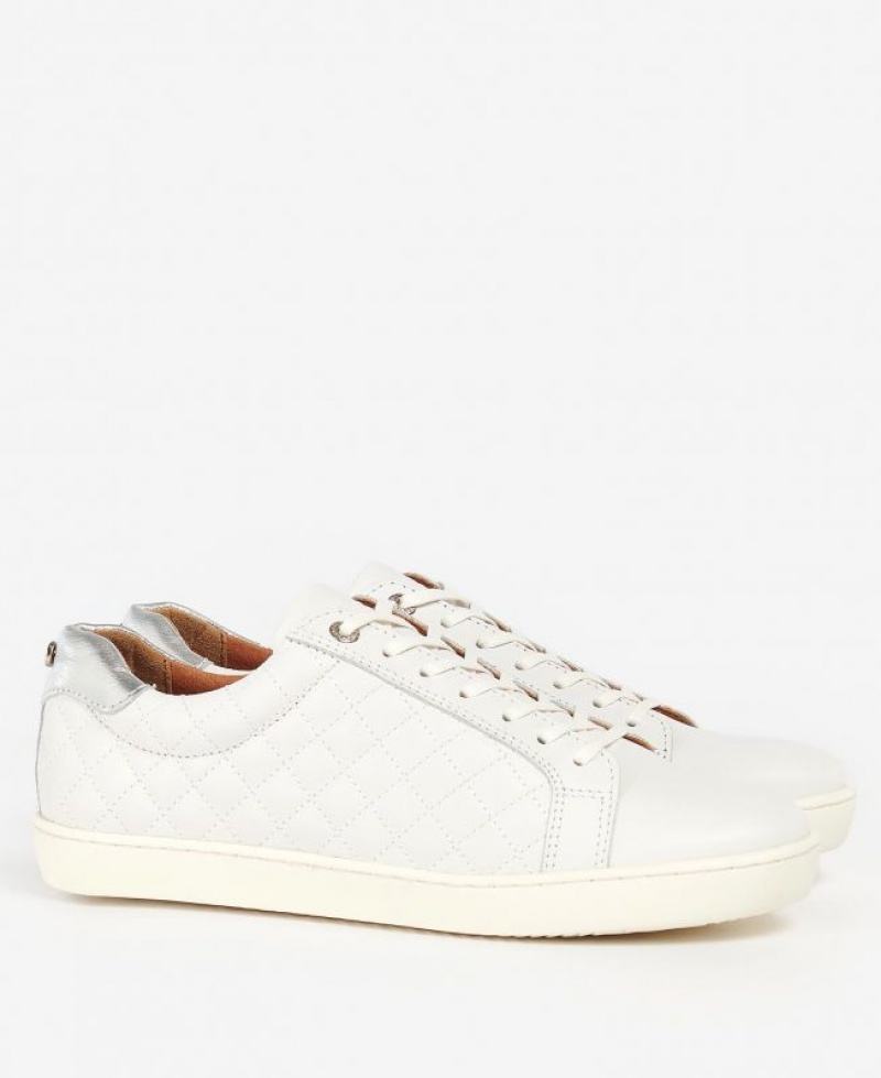 White Women Barbour Cosmo Sneakers | US-9362AJCNU