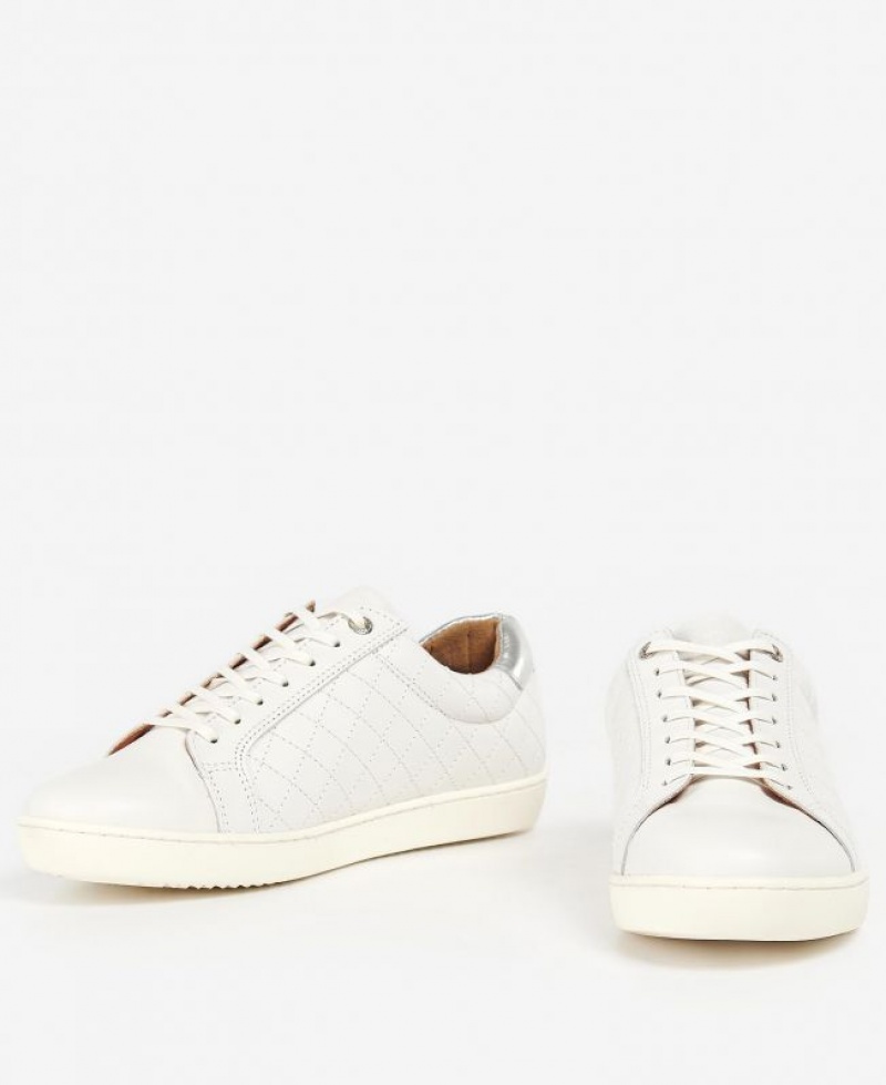 White Women Barbour Cosmo Sneakers | US-9362AJCNU