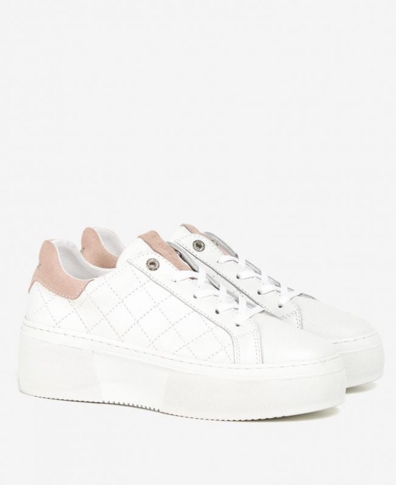 White Women Barbour Darla Sneakers | US-6734QEVIB