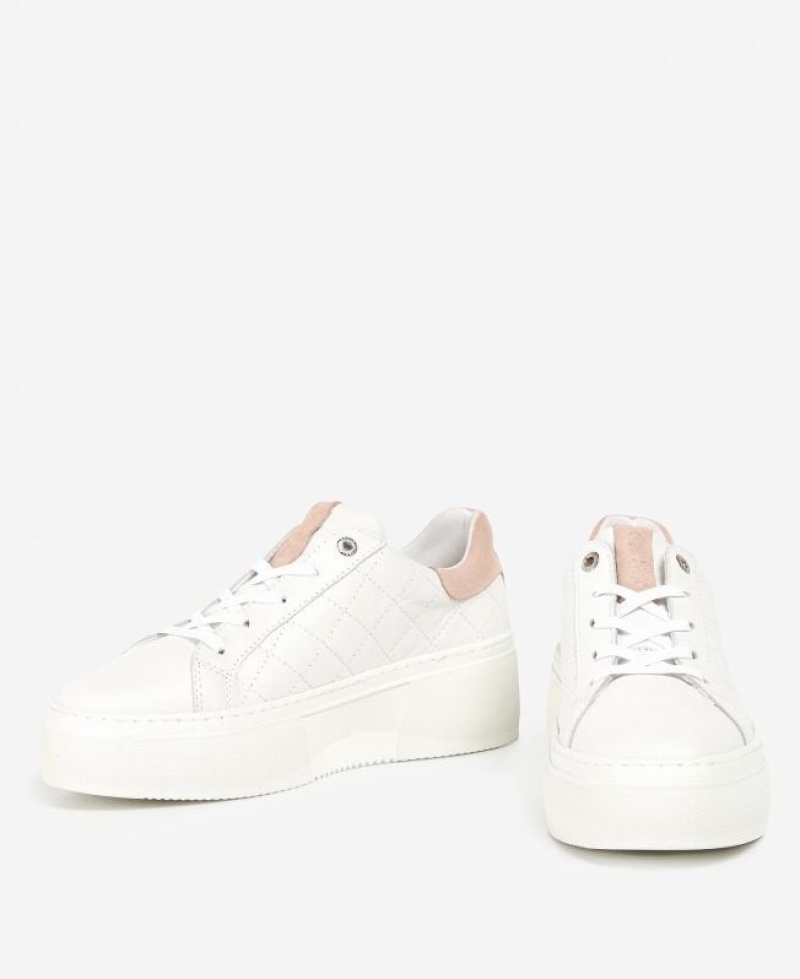 White Women Barbour Darla Sneakers | US-6734QEVIB