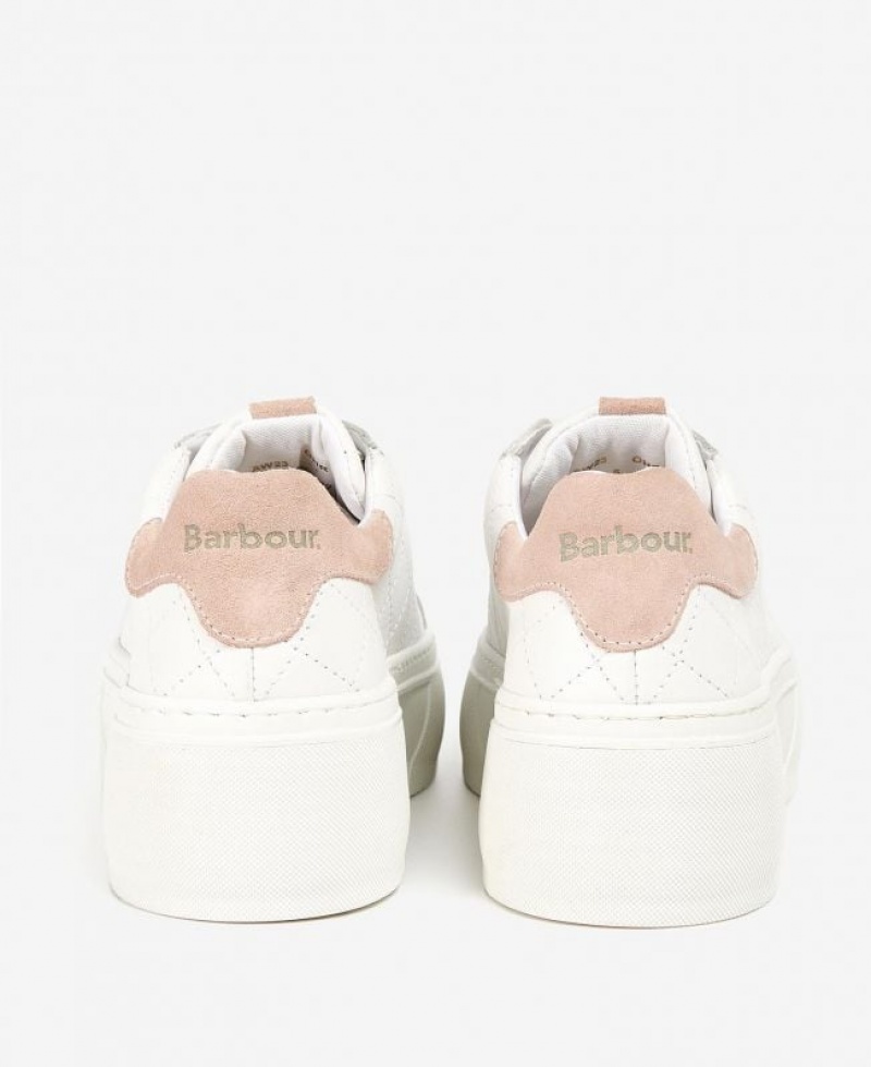 White Women Barbour Darla Sneakers | US-6734QEVIB