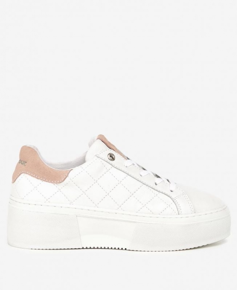 White Women Barbour Darla Sneakers | US-6734QEVIB