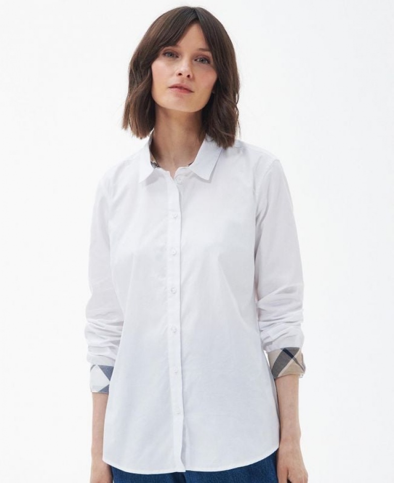 White Women Barbour Derwent Shirts | US-2790NQMCF