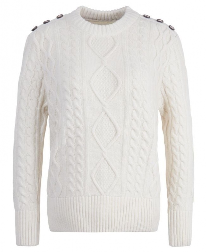 White Women Barbour Greyling Knitted Sweater | US-6402XNBAW