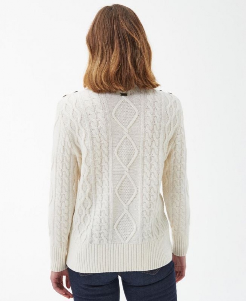 White Women Barbour Greyling Knitted Sweater | US-6402XNBAW