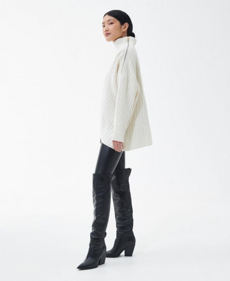 White Women Barbour Holwick Knitted Sweater | US-4058ROGFW