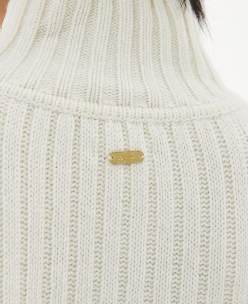 White Women Barbour Holwick Knitted Sweater | US-4058ROGFW