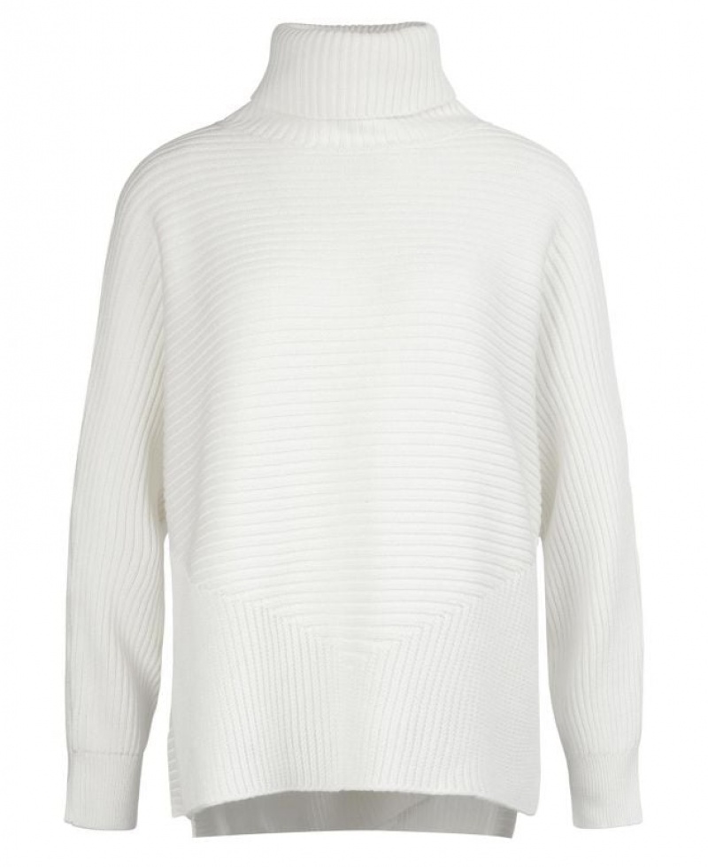 White Women Barbour International Boulevard Knitted Sweater | US-0894MPDXS