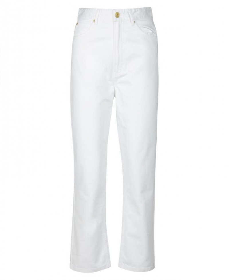 White Women Barbour International Garcia High Rise Jeans | US-2039HKJBZ