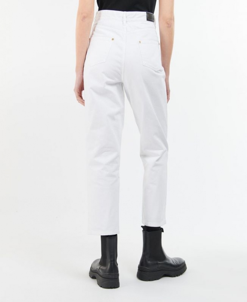 White Women Barbour International Garcia High Rise Jeans | US-2039HKJBZ