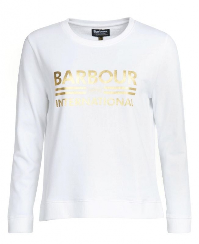 White Women Barbour International Originals Crew Sweatshirt | US-9642MNCIS