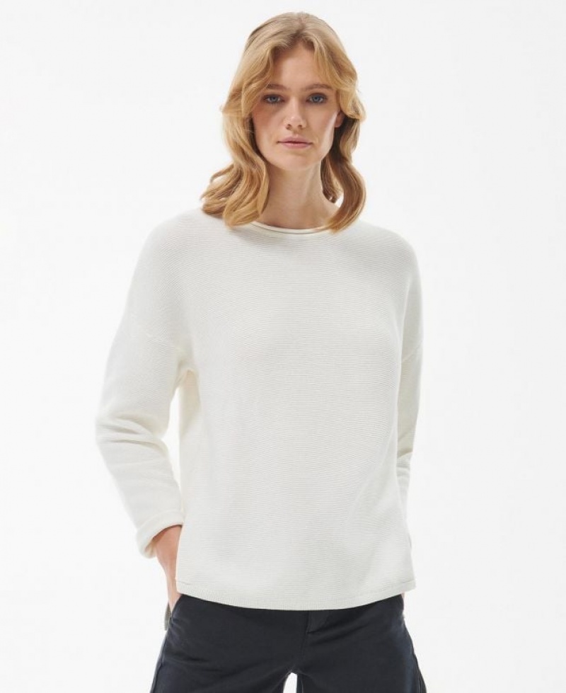 White Women Barbour Mariner Knitted Sweater | US-6814WIEFU