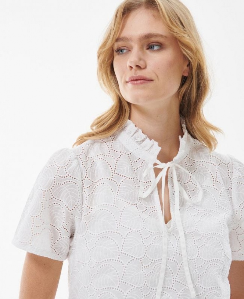 White Women Barbour Palmetto Blouses | US-4835FXTKR