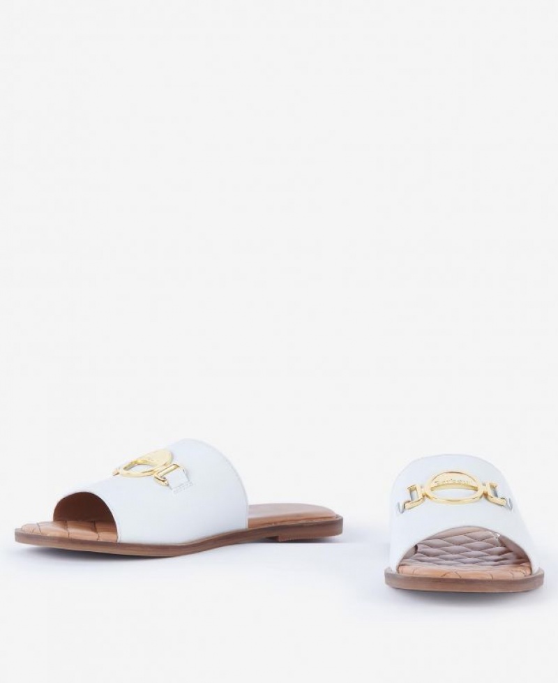 White Women Barbour Pansy Sandals | US-8065PCISY