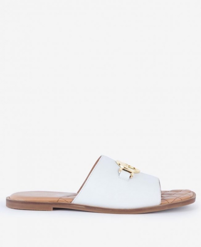 White Women Barbour Pansy Sandals | US-8065PCISY