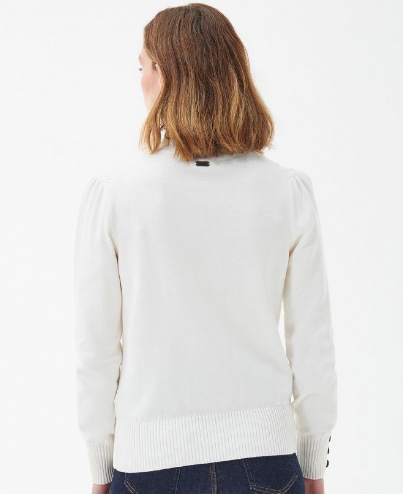 White Women Barbour Roe Knitted Sweater | US-1807WKJCN