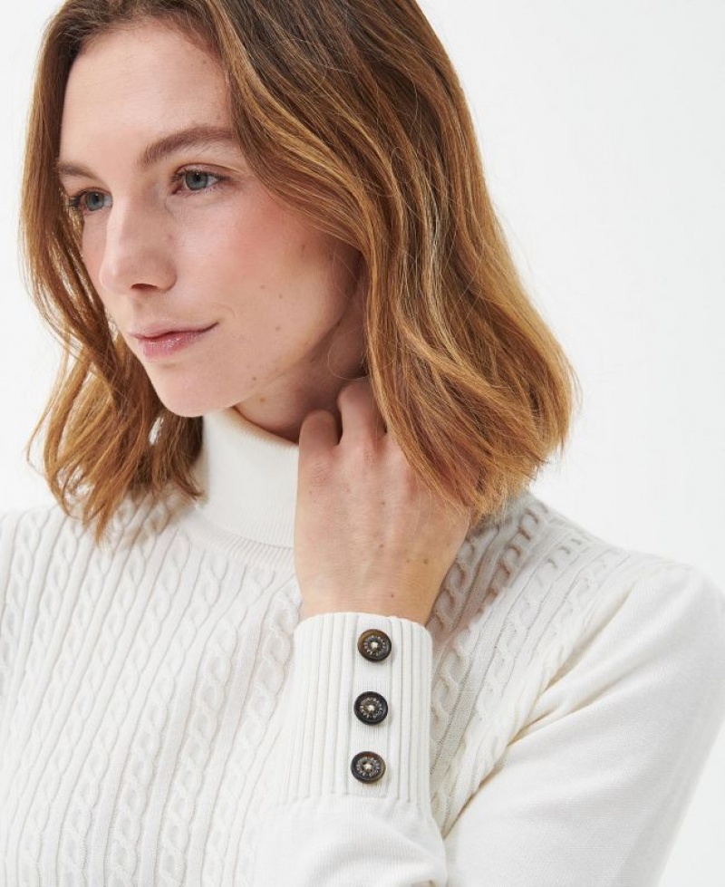 White Women Barbour Roe Knitted Sweater | US-1807WKJCN