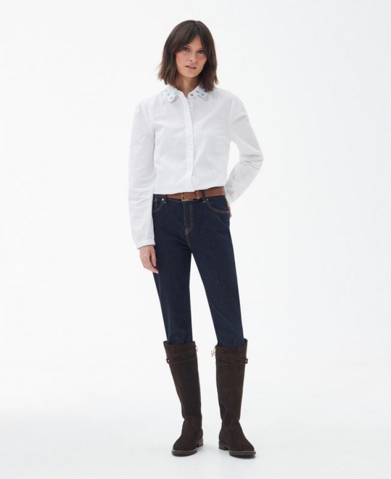 White Women Barbour Roe Shirts | US-7604DRVNK