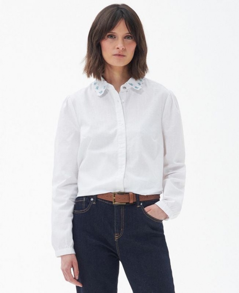 White Women Barbour Roe Shirts | US-7604DRVNK