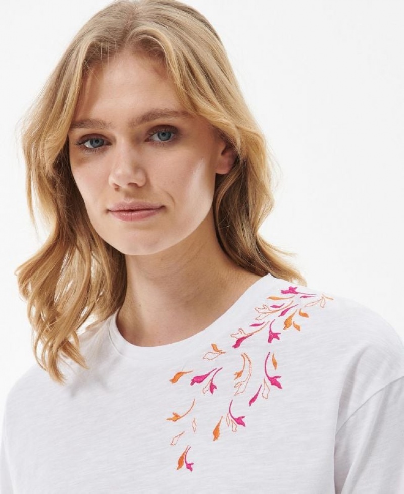 White Women Barbour Samphire T-Shirts | US-9326EGIKS