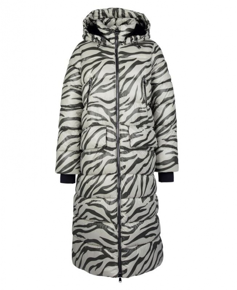 White / Black Women Barbour International Printed London Quilted Jacket | US-6932HWUAG