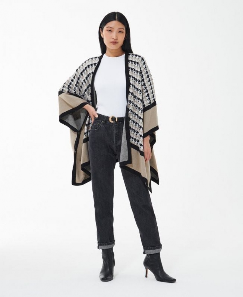 White / Black Women Barbour Malala Cape Ponchos | US-4169MQXZL