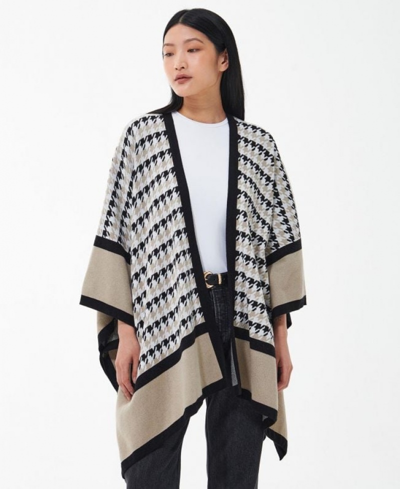 White / Black Women Barbour Malala Cape Ponchos | US-4169MQXZL