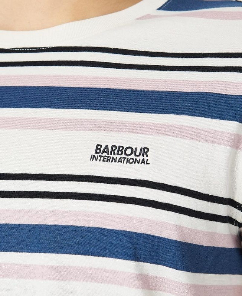 White / Black / Blue Men Barbour International Norwood T-Shirts | US-3294ZYSHI