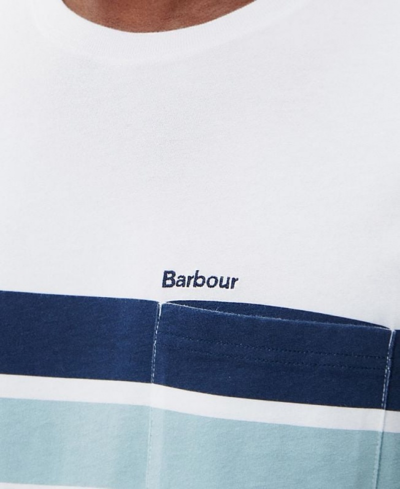 White / Blue Men Barbour Tindale T-Shirts | US-1925PZNLV