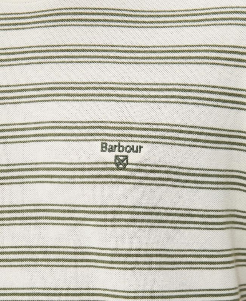 White / Green Men Barbour Sherburn T-Shirts | US-6987SIUNZ