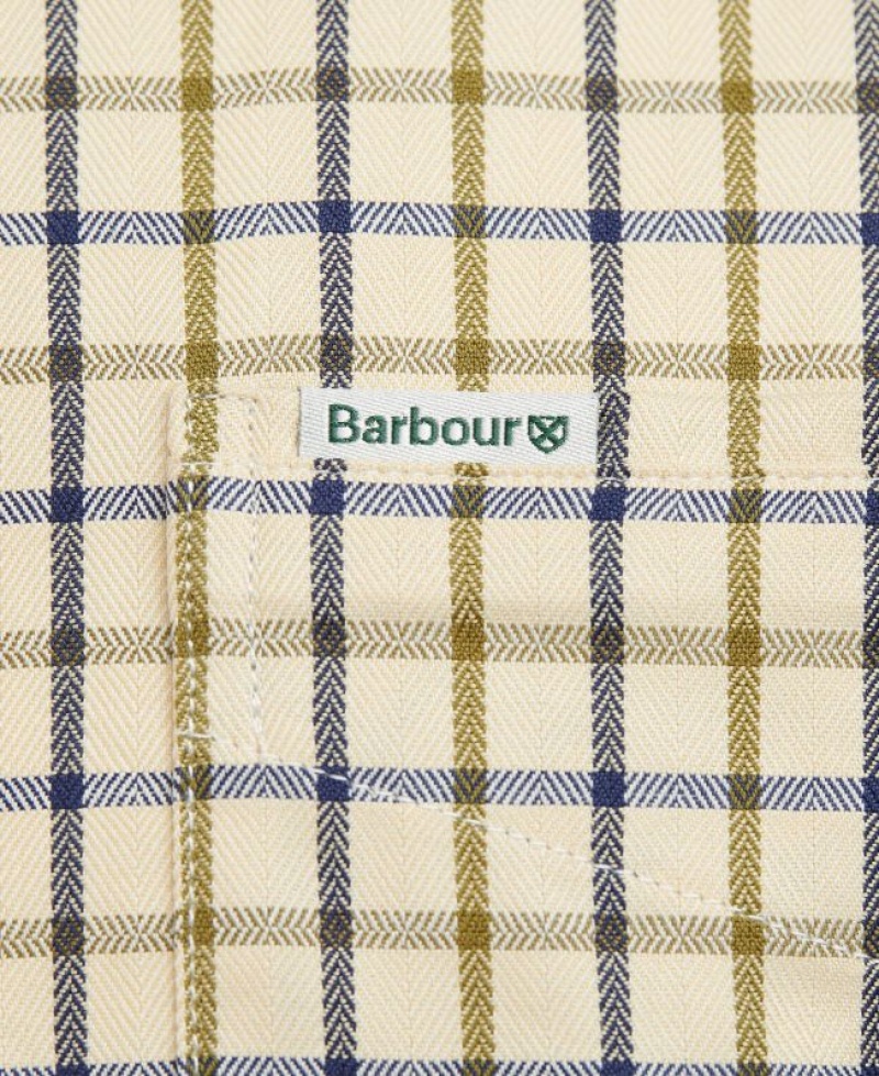 White / Green / Blue Men Barbour Tattersall Shirts | US-0768EOJMG