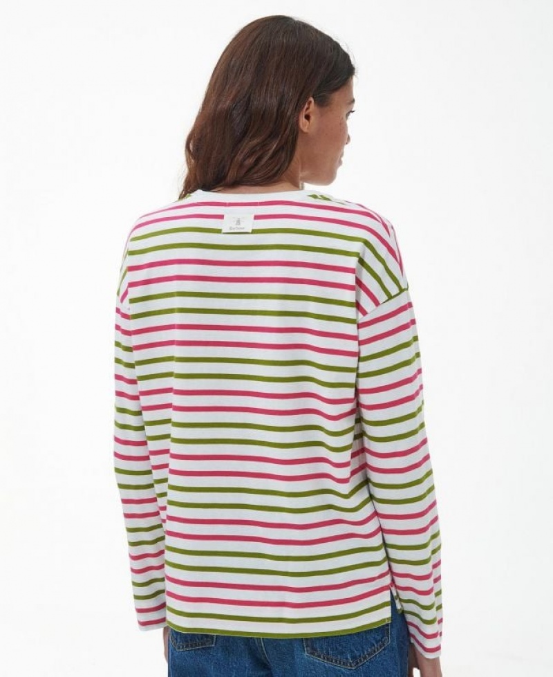 White / Green / Pink Women Barbour Samphire Blouses | US-5807WKORP