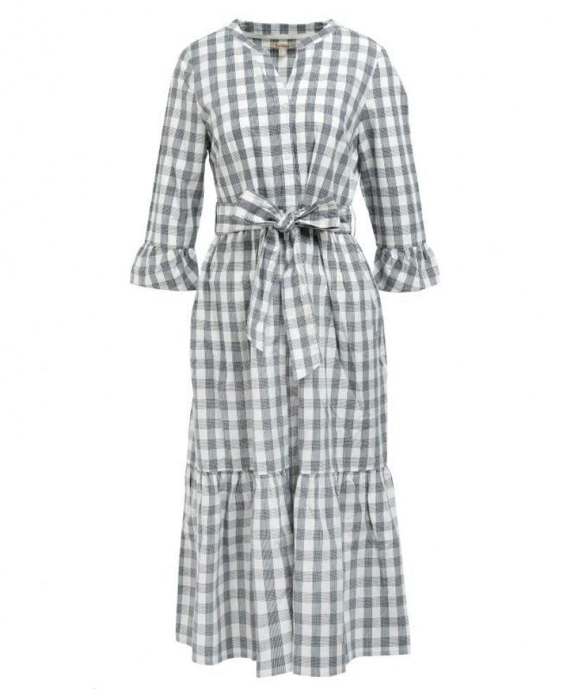 White / Grey Women Barbour Seamills Midi Dress | US-3428CYEUG