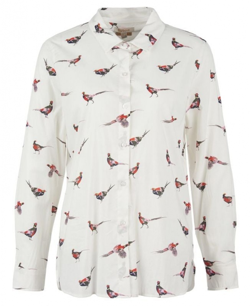 White / Red / Black Women Barbour Safari Relaxed Shirts | US-2874EPMGZ