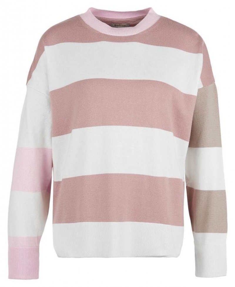 White / Rose Women Barbour Bradley Knitted Sweater | US-6150ORQIZ