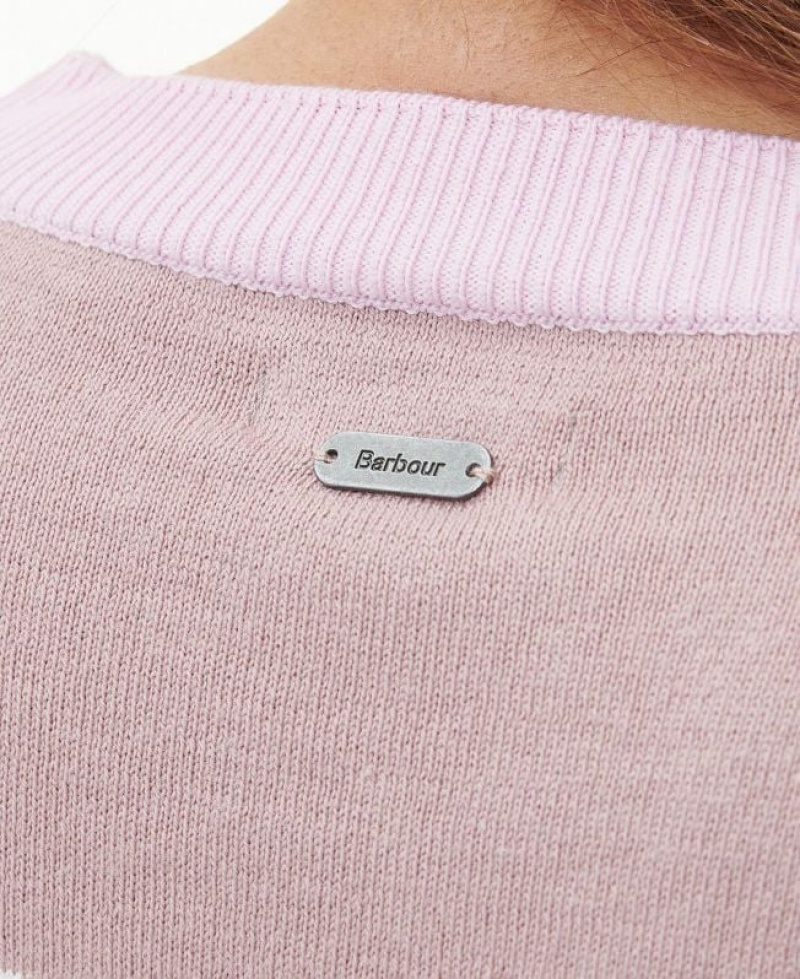 White / Rose Women Barbour Bradley Knitted Sweater | US-6150ORQIZ