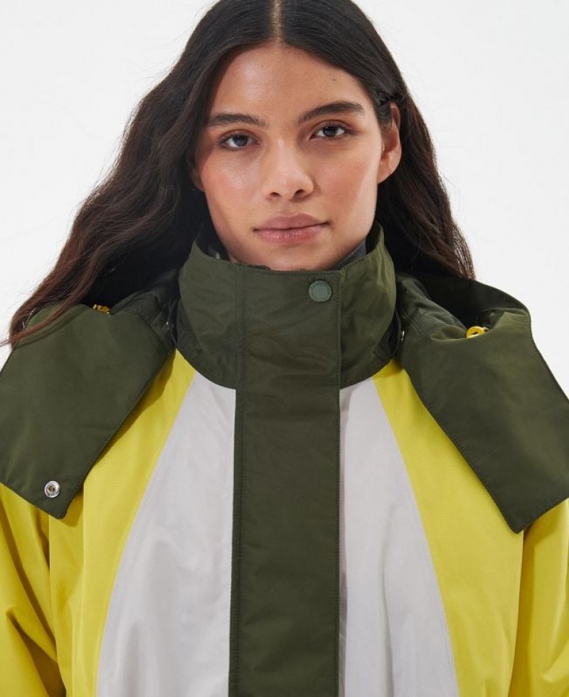 White / Yellow / Olive Women Barbour International Pendleton Waterproof Jacket | US-9160FMUCD