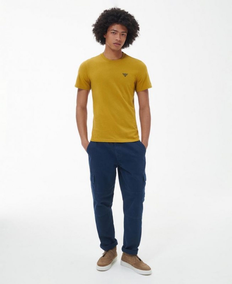 Yellow Men Barbour Beacon Brathay Graphic T-Shirts | US-9087XTOQM