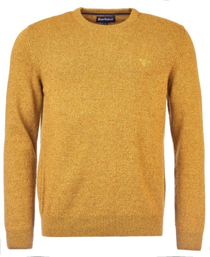 Yellow Men Barbour Tisbury Crew Neck Sweater | US-8091NVMSP