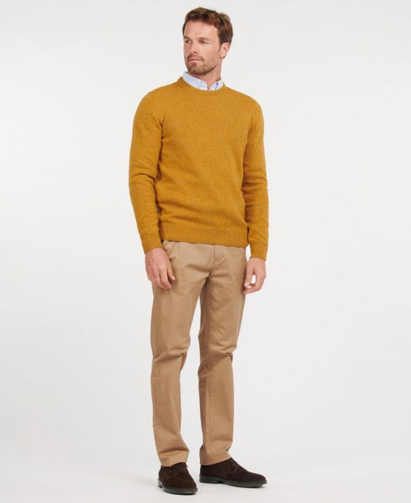 Yellow Men Barbour Tisbury Crew Neck Sweater | US-8091NVMSP