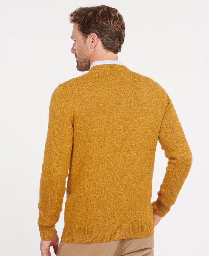 Yellow Men Barbour Tisbury Crew Neck Sweater | US-8091NVMSP