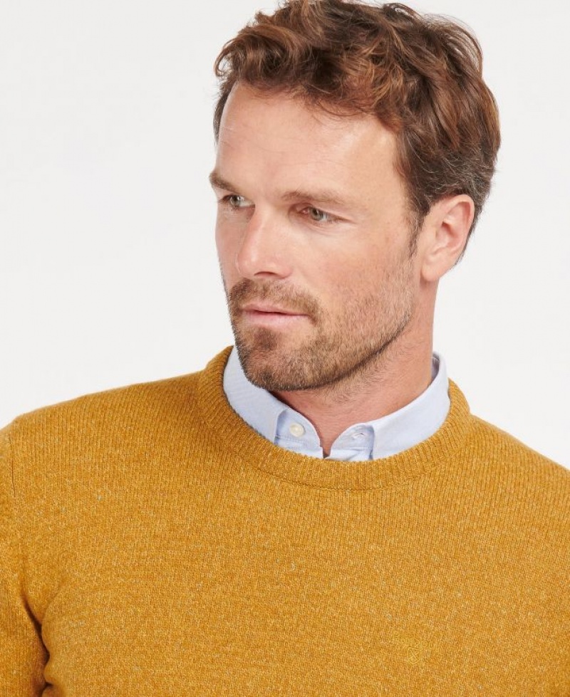 Yellow Men Barbour Tisbury Crew Neck Sweater | US-8091NVMSP