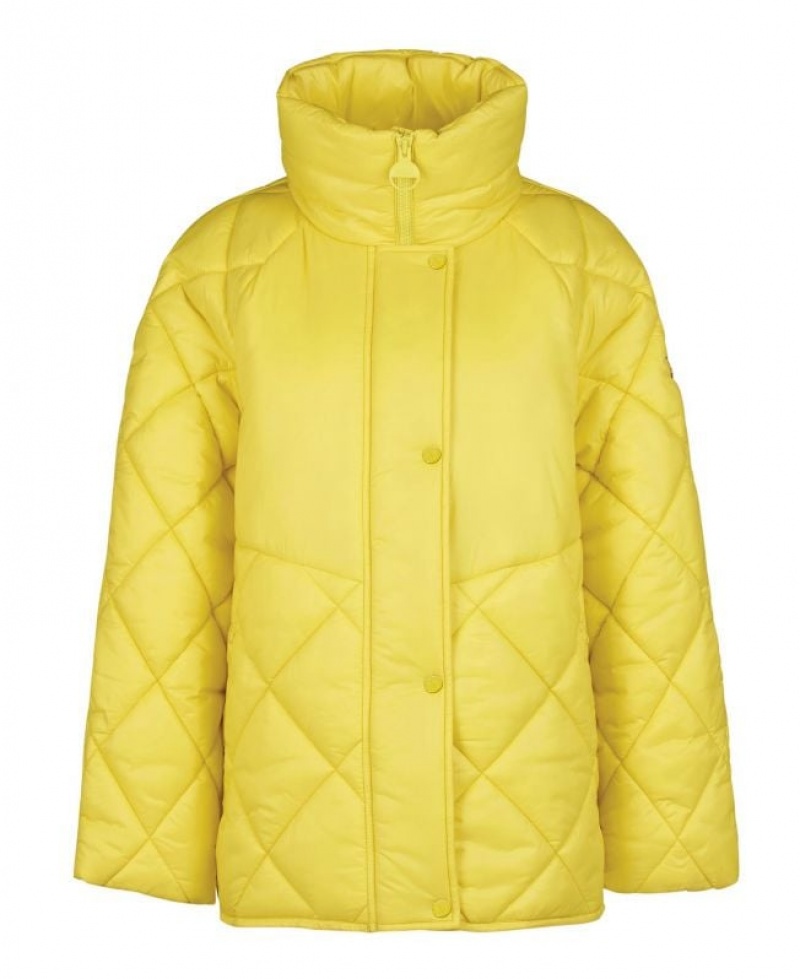 Yellow Women Barbour International Parade Quilted Jacket | US-9507WNVMQ