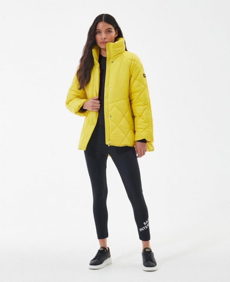 Yellow Women Barbour International Parade Quilted Jacket | US-9507WNVMQ